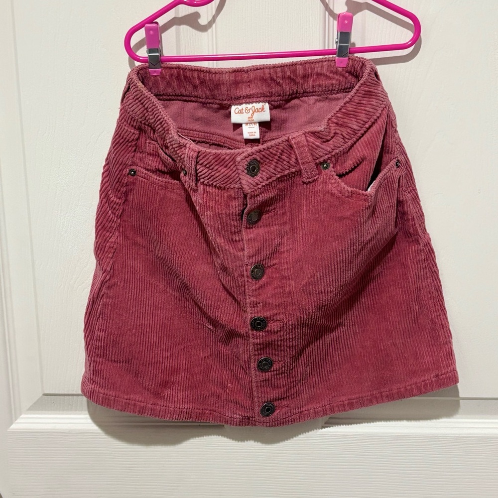 Cat & Jack Dusty Pink Corduroy Button Down Skirt